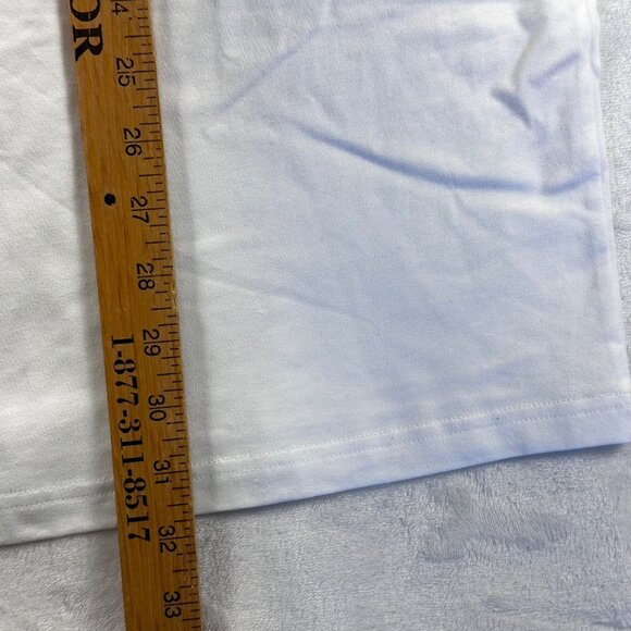 Adidas Mens White Logo Graphic T-Shirt 2XL Cotton Short Sleeve Crew Neck - Picture 4 of 7